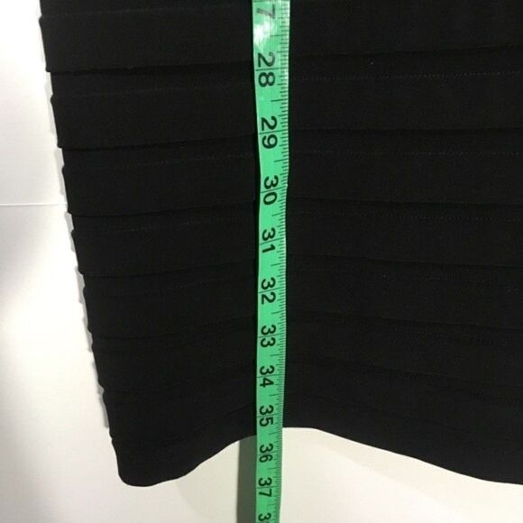 ADRIANNA PAPELL LACE TIERED STRETCH SHEATH DRESS 12P BLACK / NUDE - Picture 9 of 11